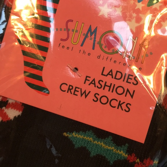 6 pack Ladies Christmas Crew Socks - Picture 5 of 5